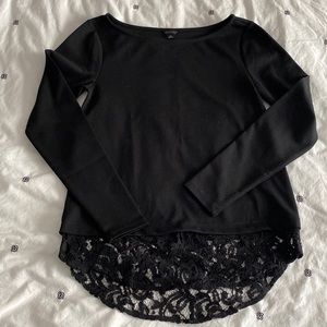 Ann Taylor Jersey top /sweater with lace bottom sz Xs